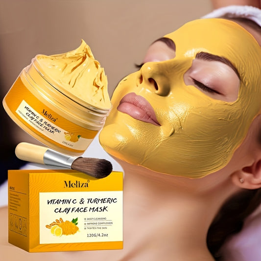 Turmeric vitamin C cleaning facial mask Turmeric mud facial mask deep cleaning facial mask Vitamin C smearing facial mask Perfect gift for Christmas, Halloween, Carnival, Valentine's Day and New Year, Pore Refining,, Spalike,