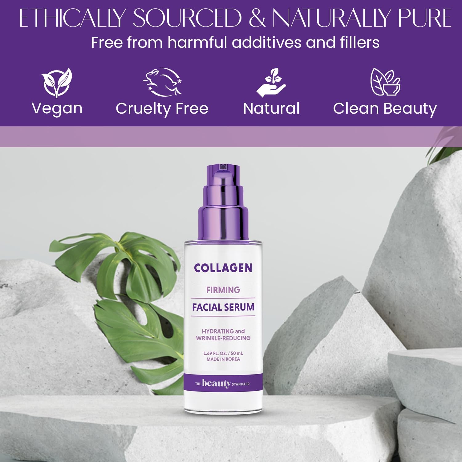 Collagen Face Serum - Dermatologist Tested, Anti-Aging, Skin Tightening, Hydrating - Clean Beauty, Cruelty-Free Korean Skin Care for All Skin Types - 1.69 Fl. Oz