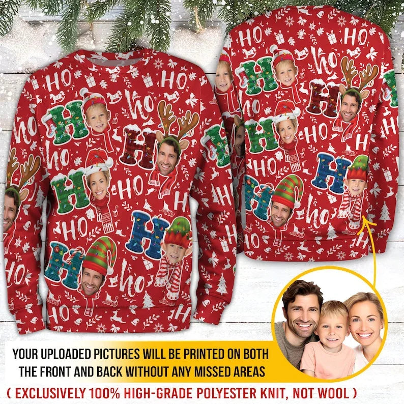 2025 New Custom Photos Graphic Sweatshirt Customize Picture Ugly Christmas Sweater Diy Personalized Face Image Pullover Sweaters